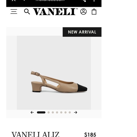 Vaneli Aliz Slingback Heels Cap Toe Block Heel Beige Black Classic Pumps - Picture 1 of 7